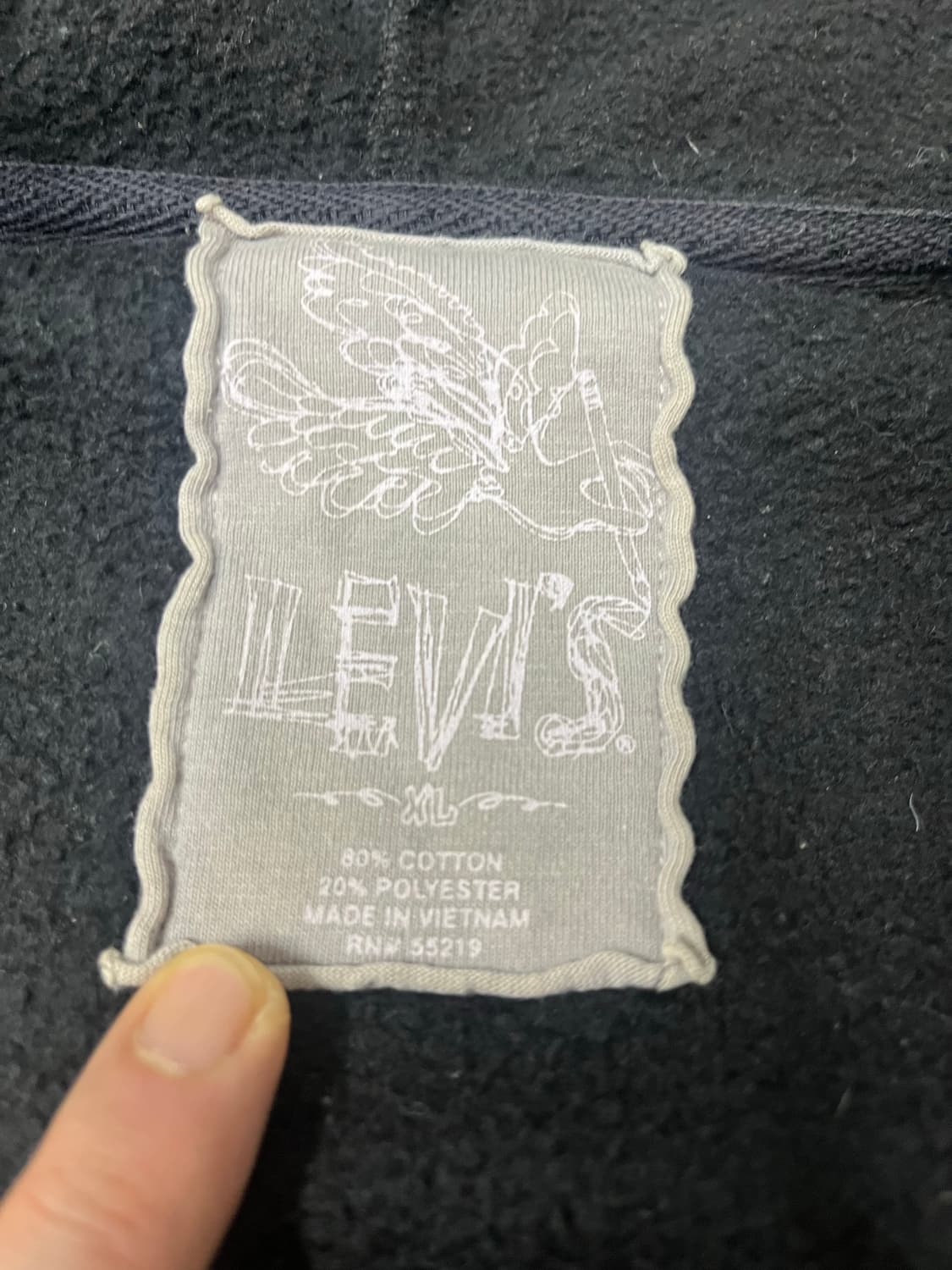 리바이스 스터드 후드집업 블랙 XL 상품이미지2