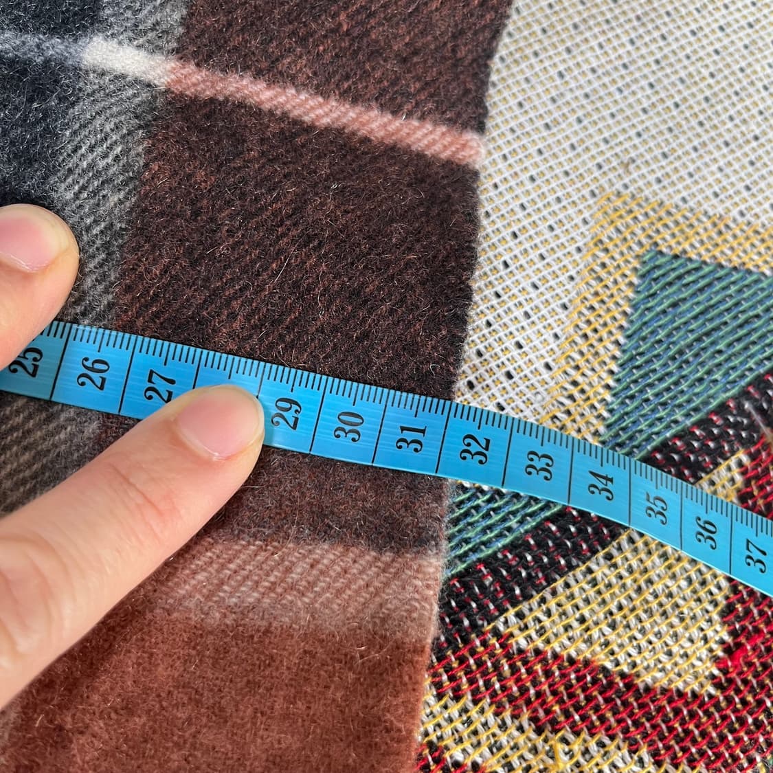 고비 GOBI 캐시미어 100 체크 머플러  상품이미지4