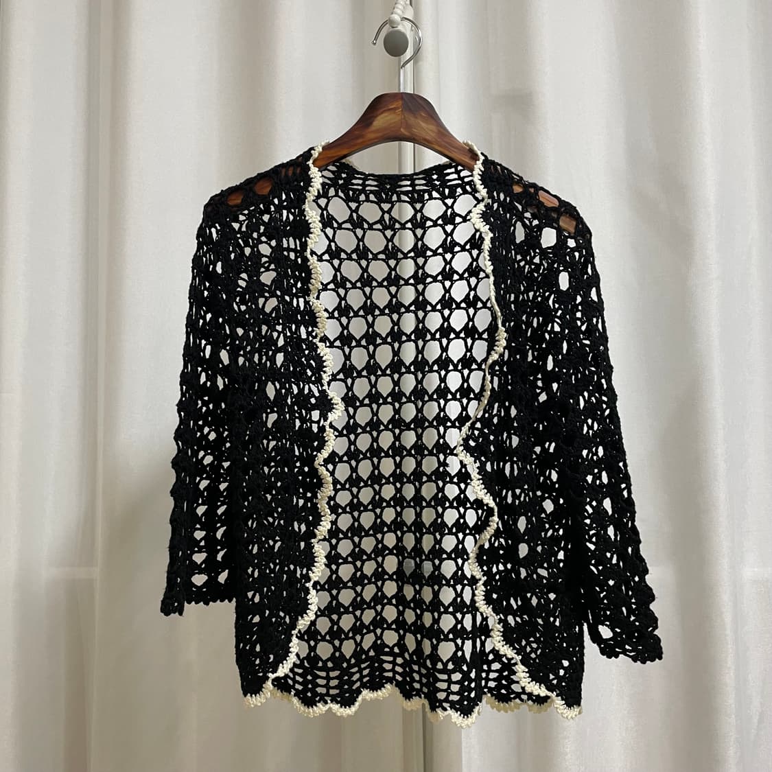 일본 빈티지 크롭 크로쉐 가디건 상품이미지1