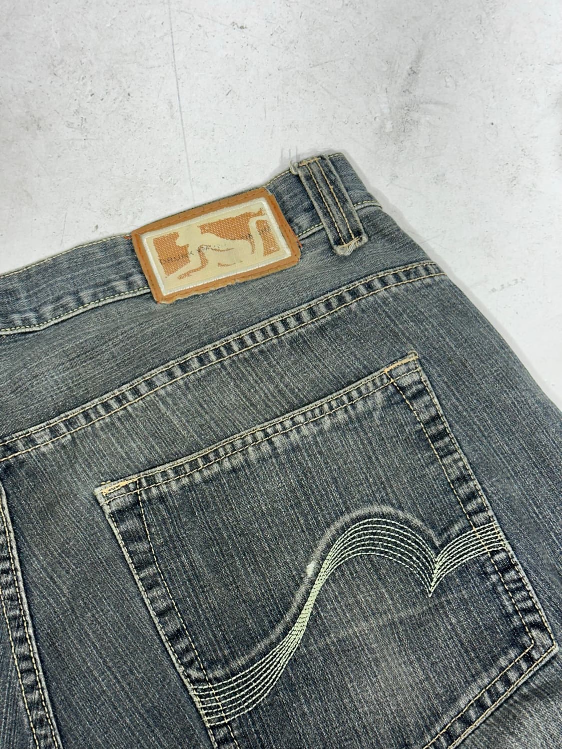 드렁큰 몽키 빈티지 힙합 와이드 그레이 데님 새깅 청바지 상품이미지6