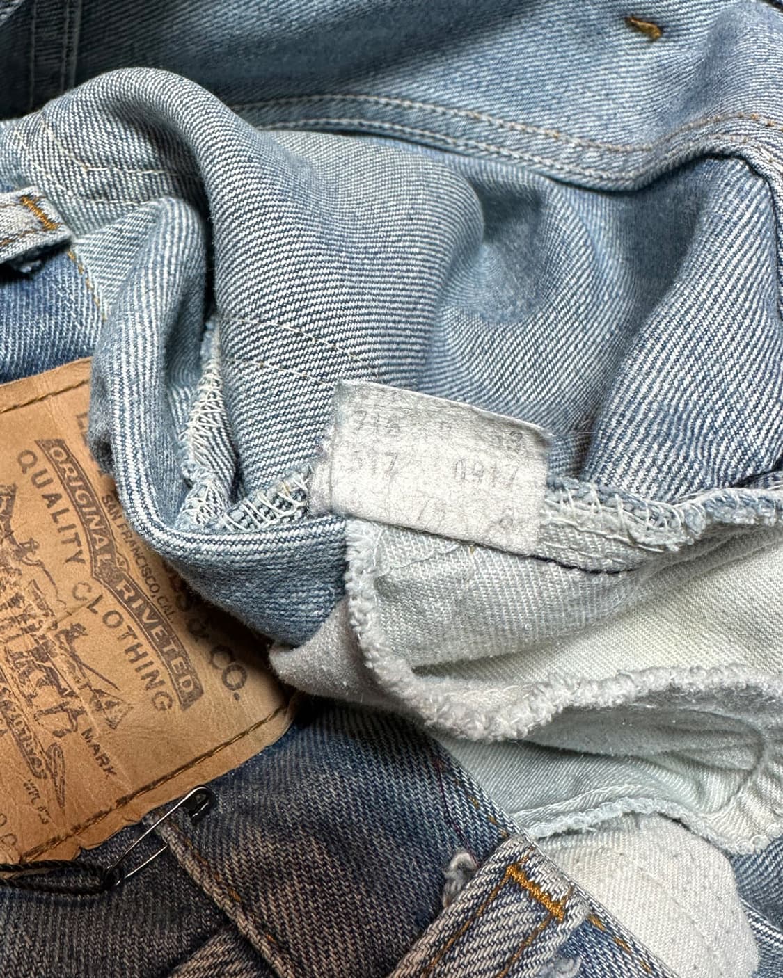 80s 리바이스517 부츠컷 오렌지탭 데님 팬츠 38x36 상품이미지9