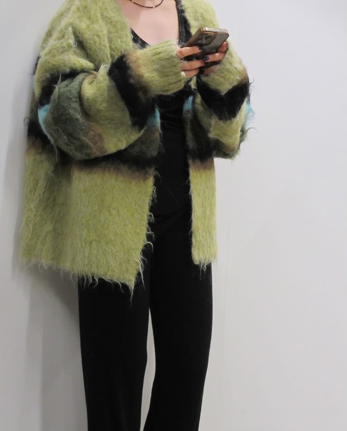 퍼버즈 Double Stripe Knit Cardigan Green 상품이미지4