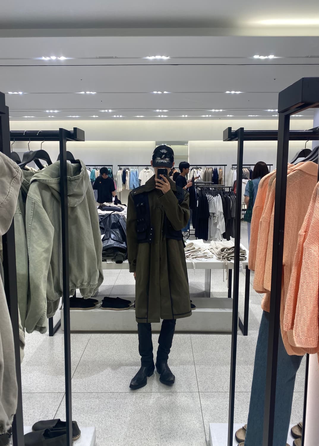 ZARA 자라 앤더슨벨 콜라보 오버핏 카키 트렌치코트 헤링본 카키 M 상품이미지8