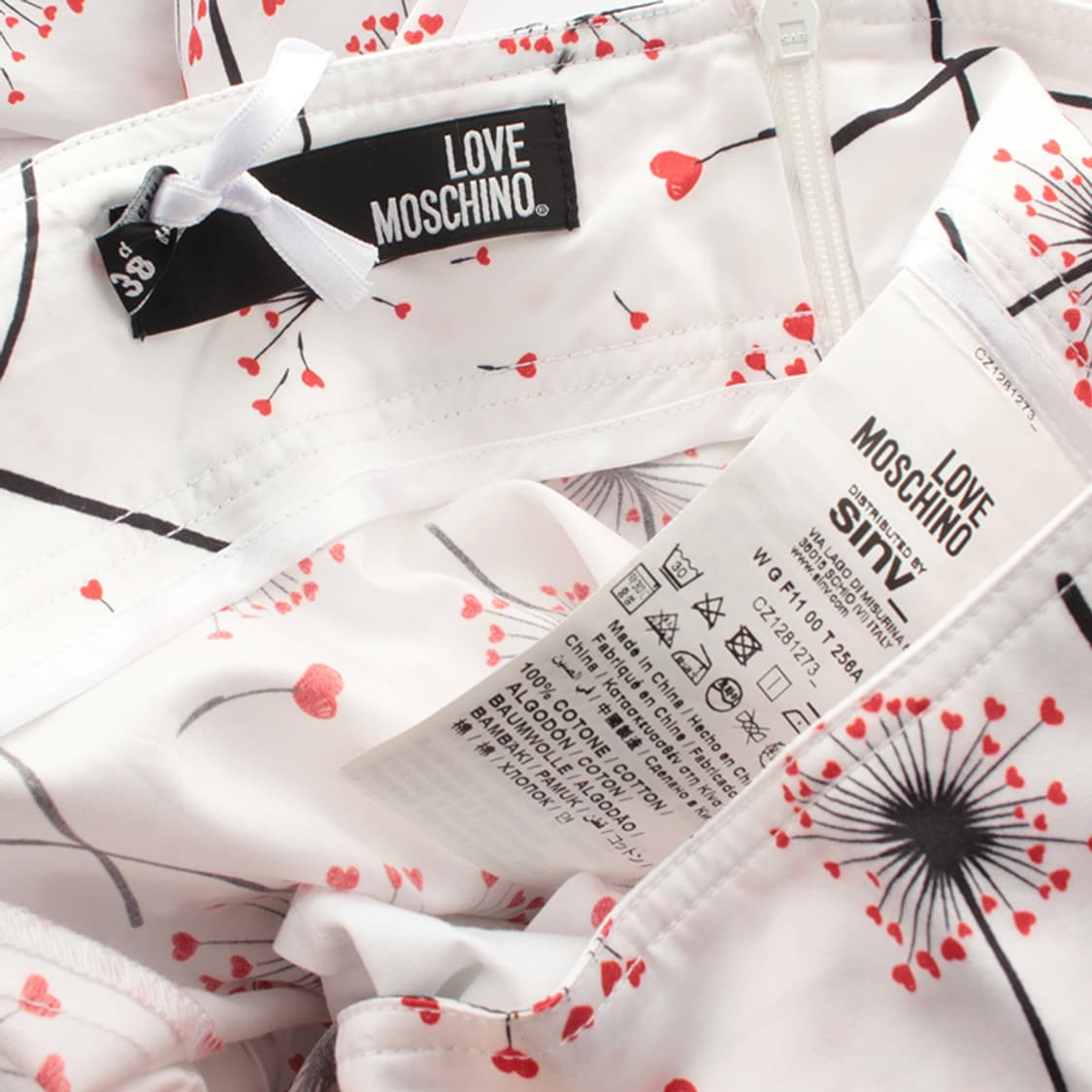 러브 모스키노 화이트 순면 프린트 스커트 66 상품이미지3