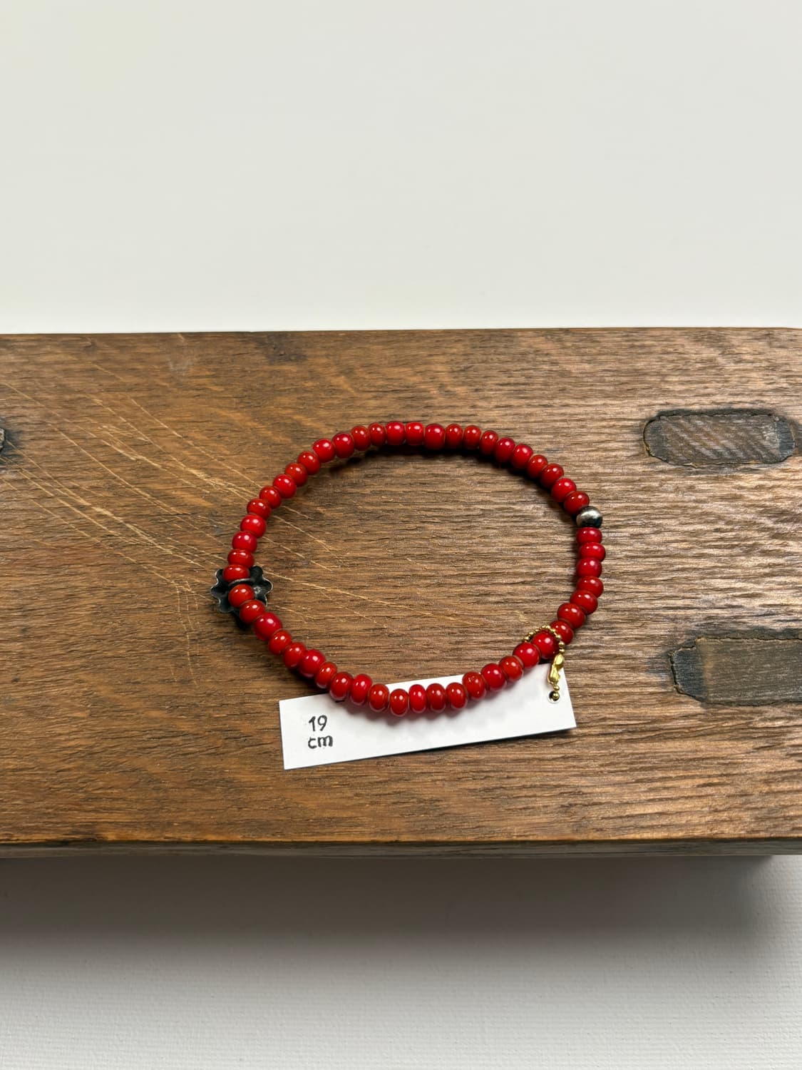 SILVER925 CONCHO & BEAS BRACELET (레드) 상품이미지3