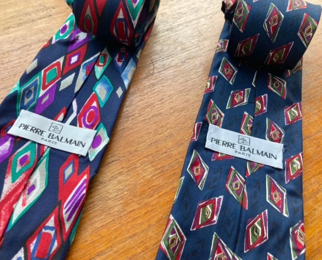 피에르 발망 실크 넥타이 (made in italy) 2개 일괄 상품이미지1
