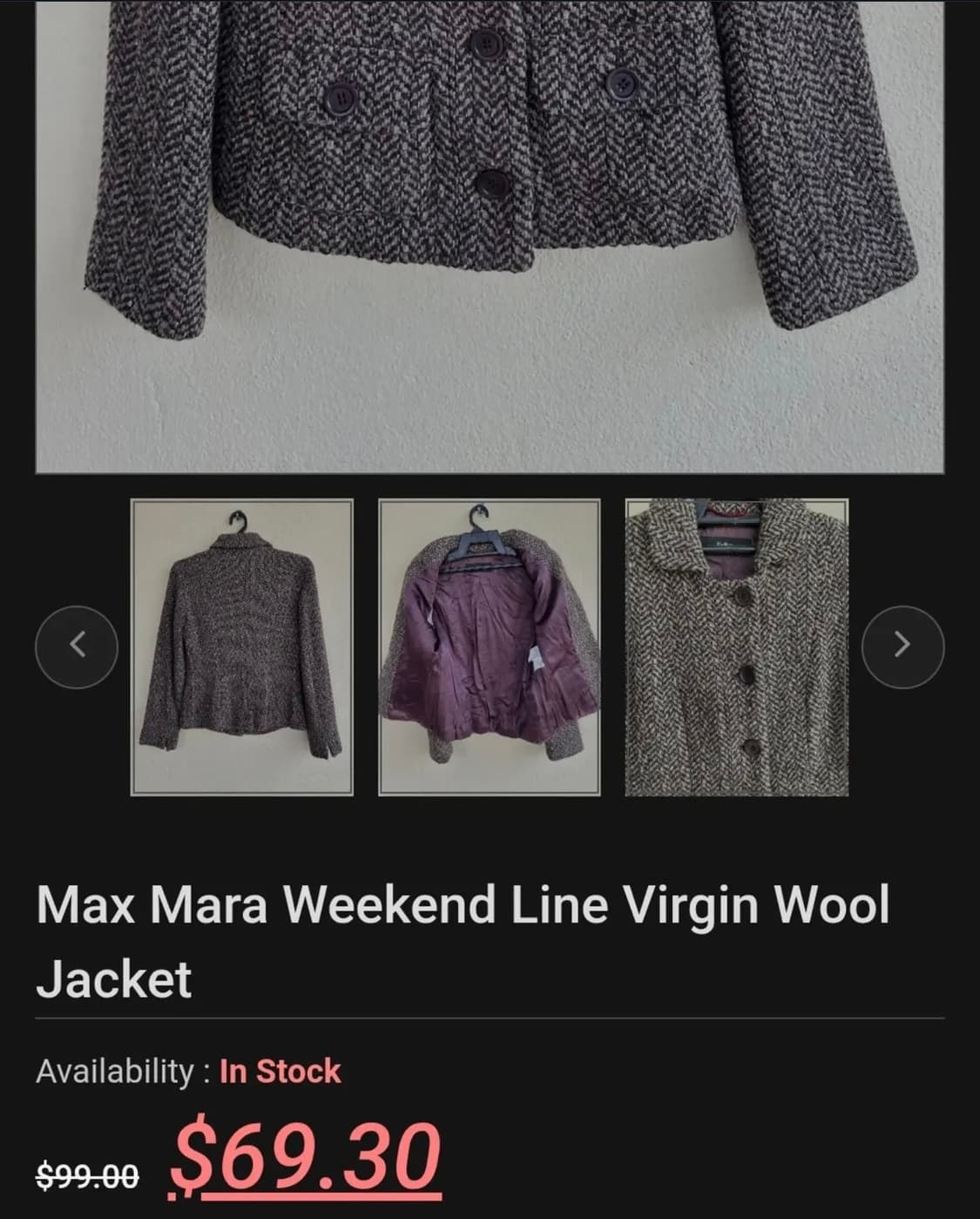 Max Mara Weekend Line Virgin Wool Jacket 상품이미지4