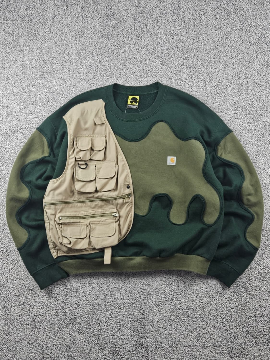 칼하트 포켓 베스트 아플리케 커스텀 맨투맨 스웻 셔츠 (L추정)/9318 상품이미지1