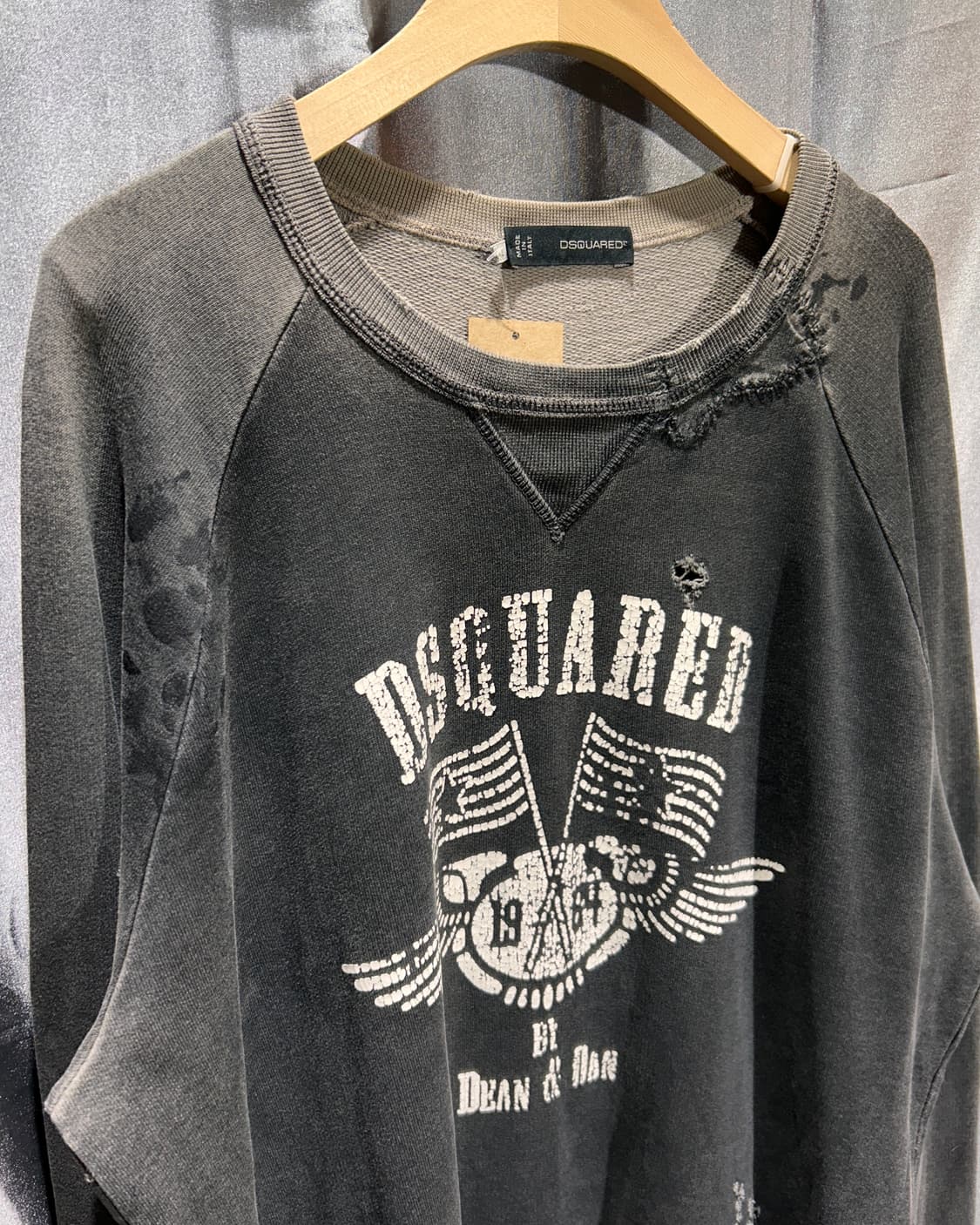 L DSQUARED2 디스퀘어드 데미지 빈티지 그래픽 맨투맨 상품이미지4