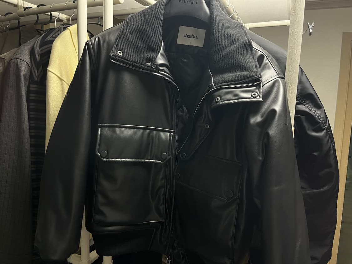 맥우드건 봄버 패티드 페이크레더 점퍼 s 상품이미지2