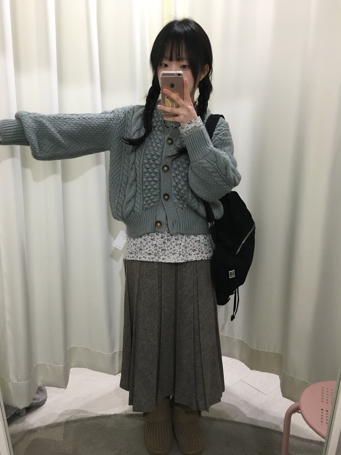 Mocha Wool Skirt 상품이미지4