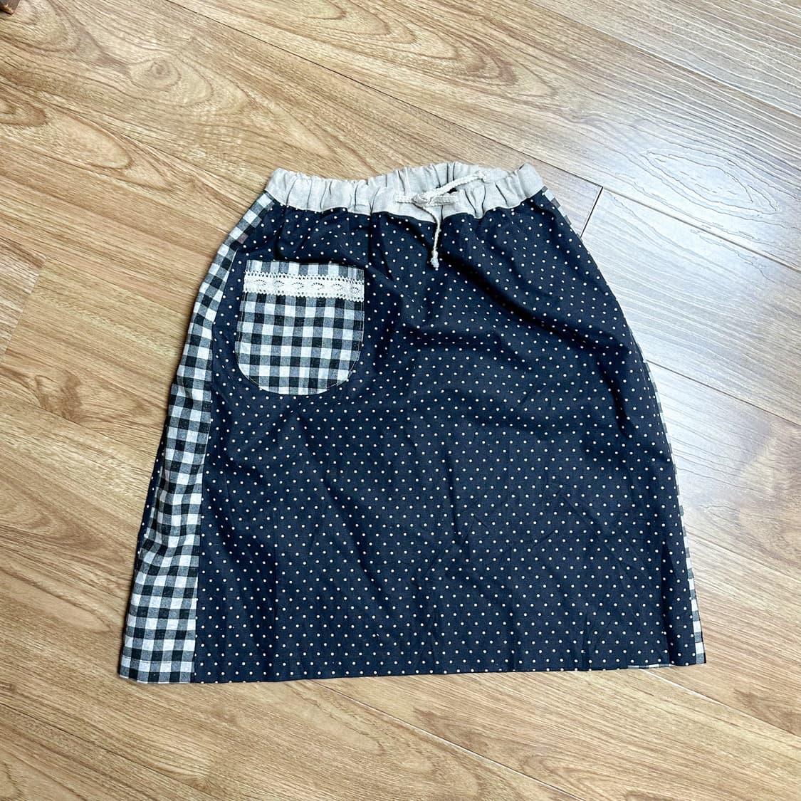 빈티지 도트 패치워크 스커트 치마 히메갸루 로걀 라떼 모리걸 코이세이오깔 상품이미지1
