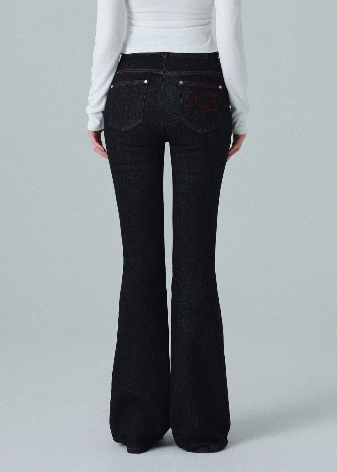 누아서울 스티치 부츠컷진 블랙 2 사이즈 상품이미지3