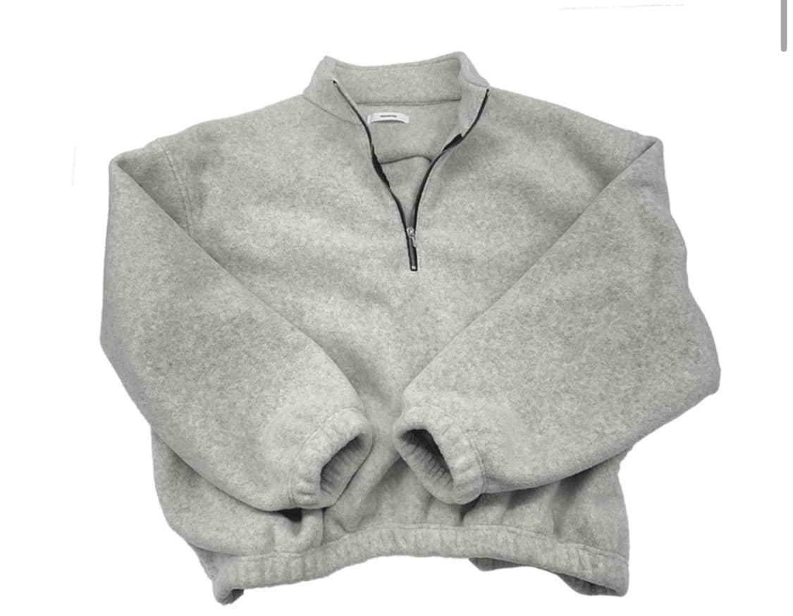 1) 논노드 하프 집 플리스 후리스 클라우드 화이트 상품이미지1