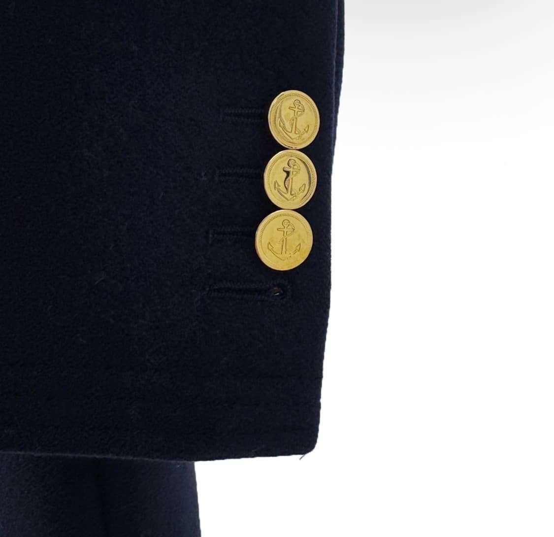 [2사이즈] 톰브라운 체스트필드 멜튼 금장 버튼 사선 울 코트 네이비 상품이미지4