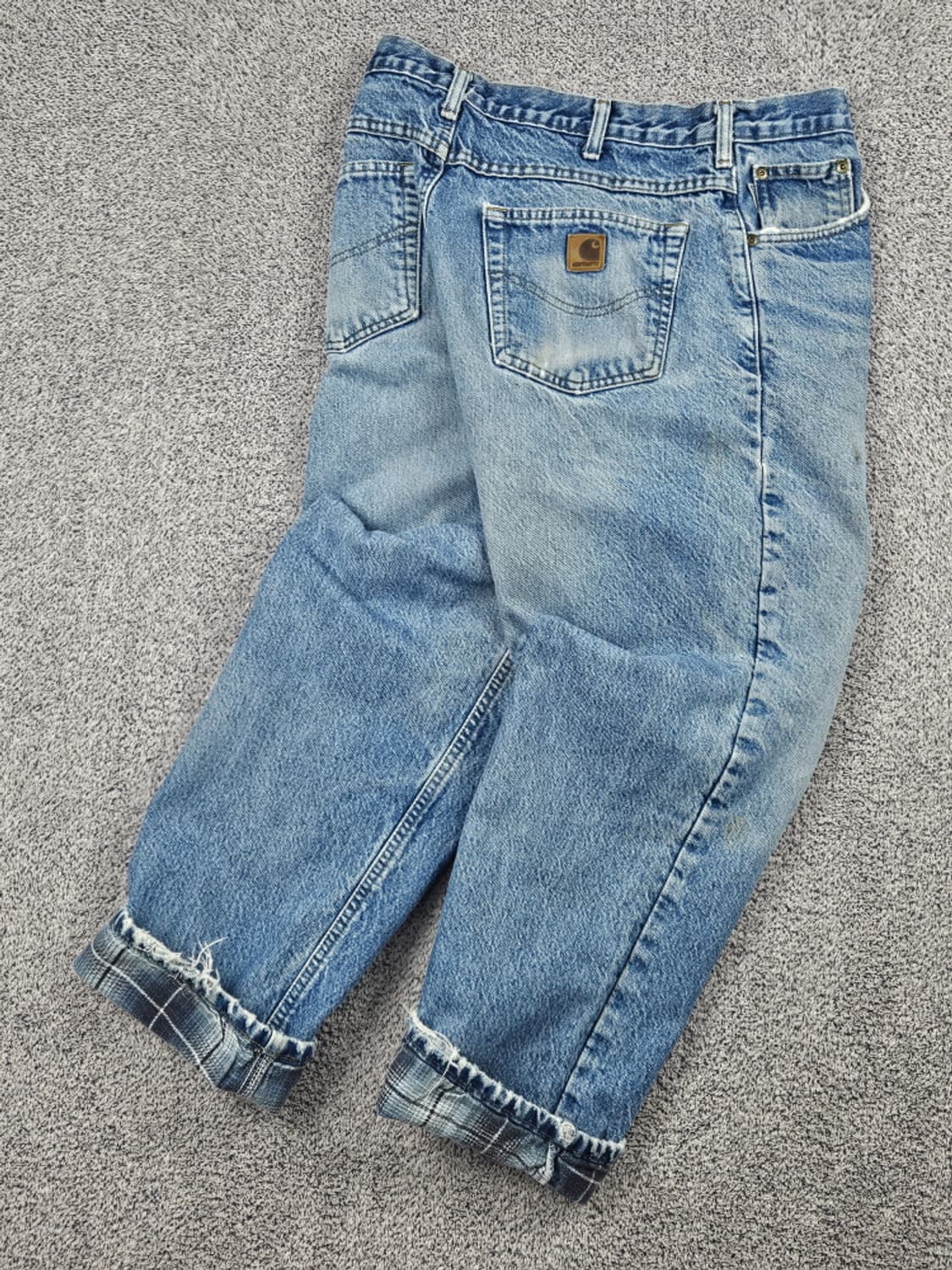 칼하트 헤비 플란넬 체크 데님 워크 팬츠 (34 X 30) / 10051 상품이미지3