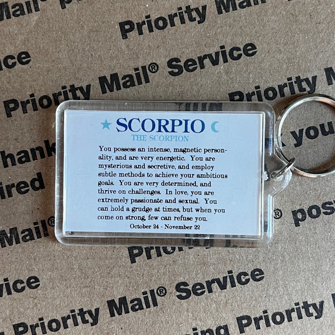 90s vtg Scorpio Zodiac Keyring 상품이미지2