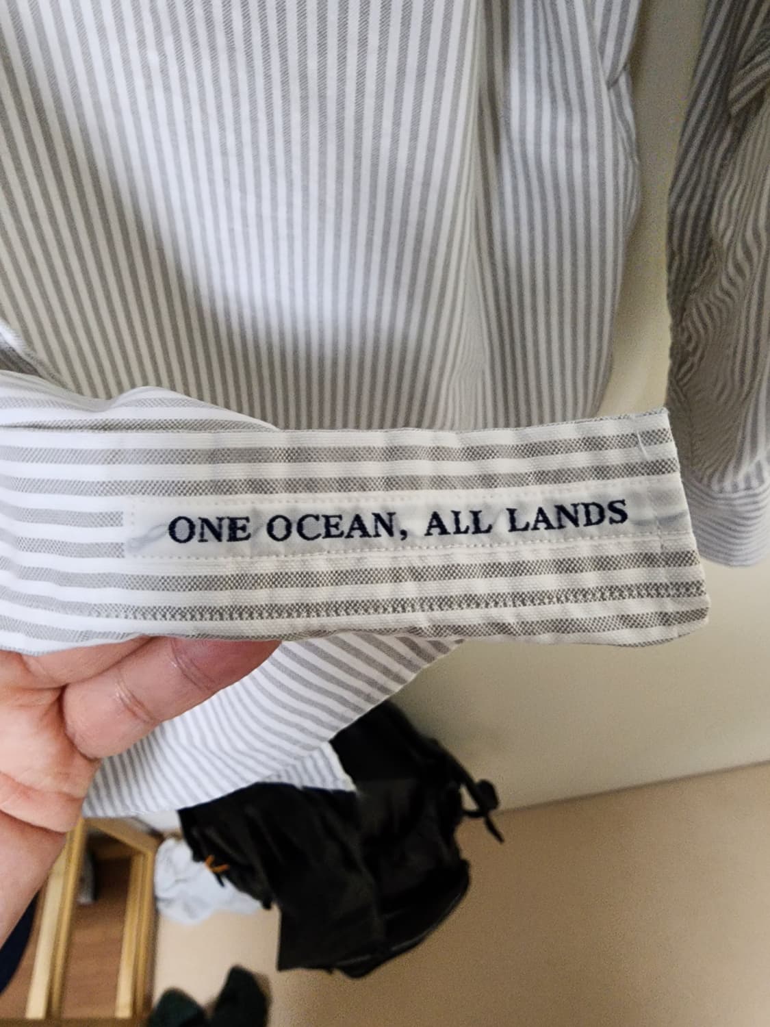 나나미카 버튼 다운 윈드 셔츠 스트라이프 그레이 XL 상품이미지7