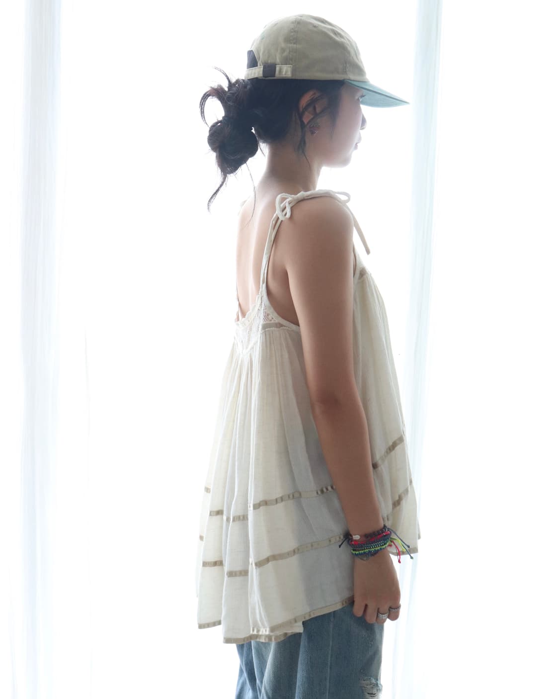 [Beams Boy] Satin Tape Gather Camisole 상품이미지5