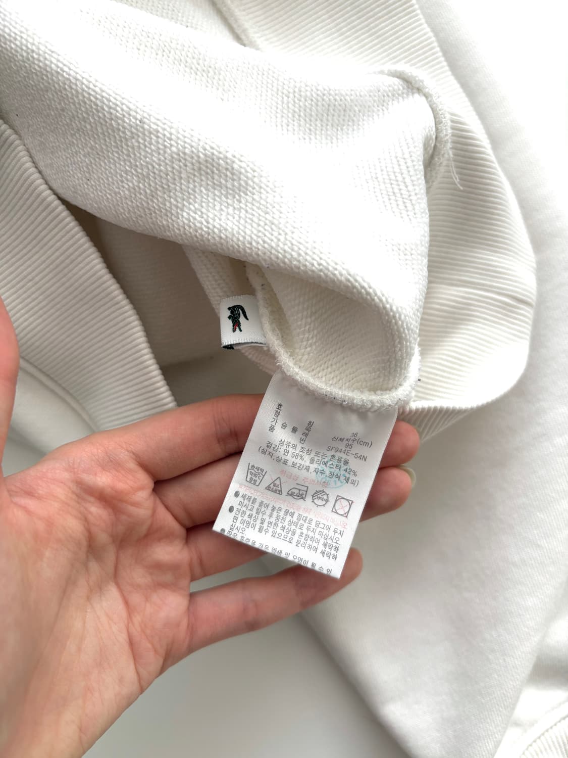 Lacoste 라코스테 화이트컬러 빅크록 맨투맨 (36) 상품이미지7