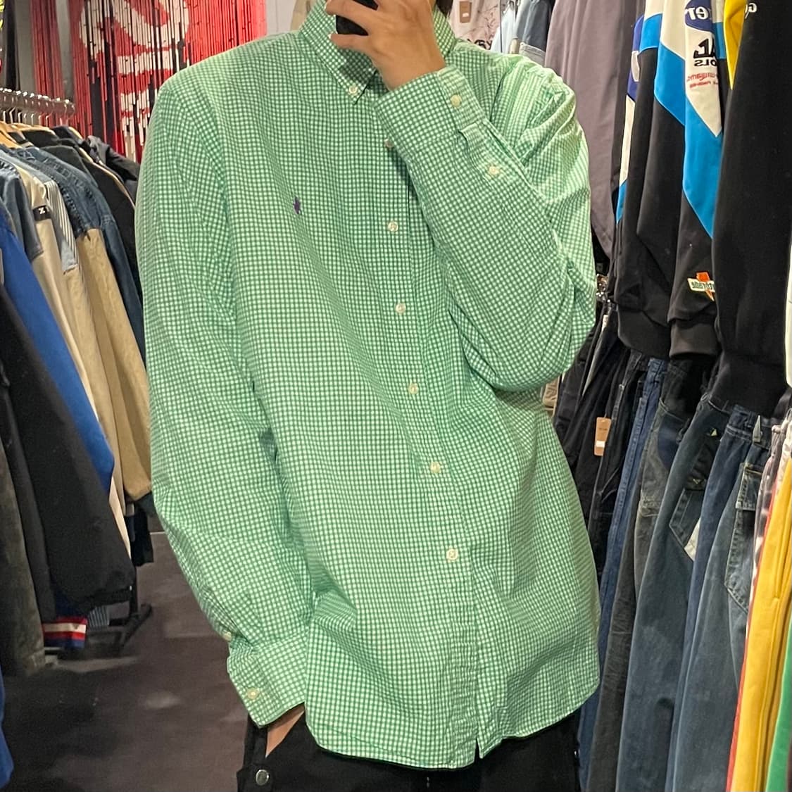 [IM] polo 폴로랄프로렌 그린 체크 긴팔셔츠 상품이미지4