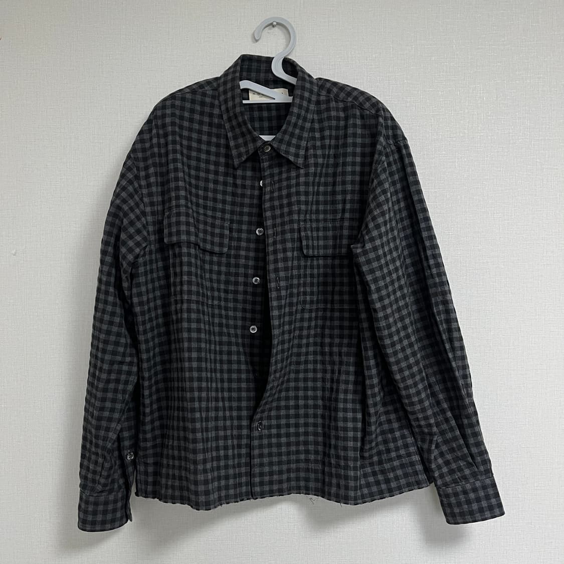 노운 크롭 체크 셔츠 자켓 상품이미지9