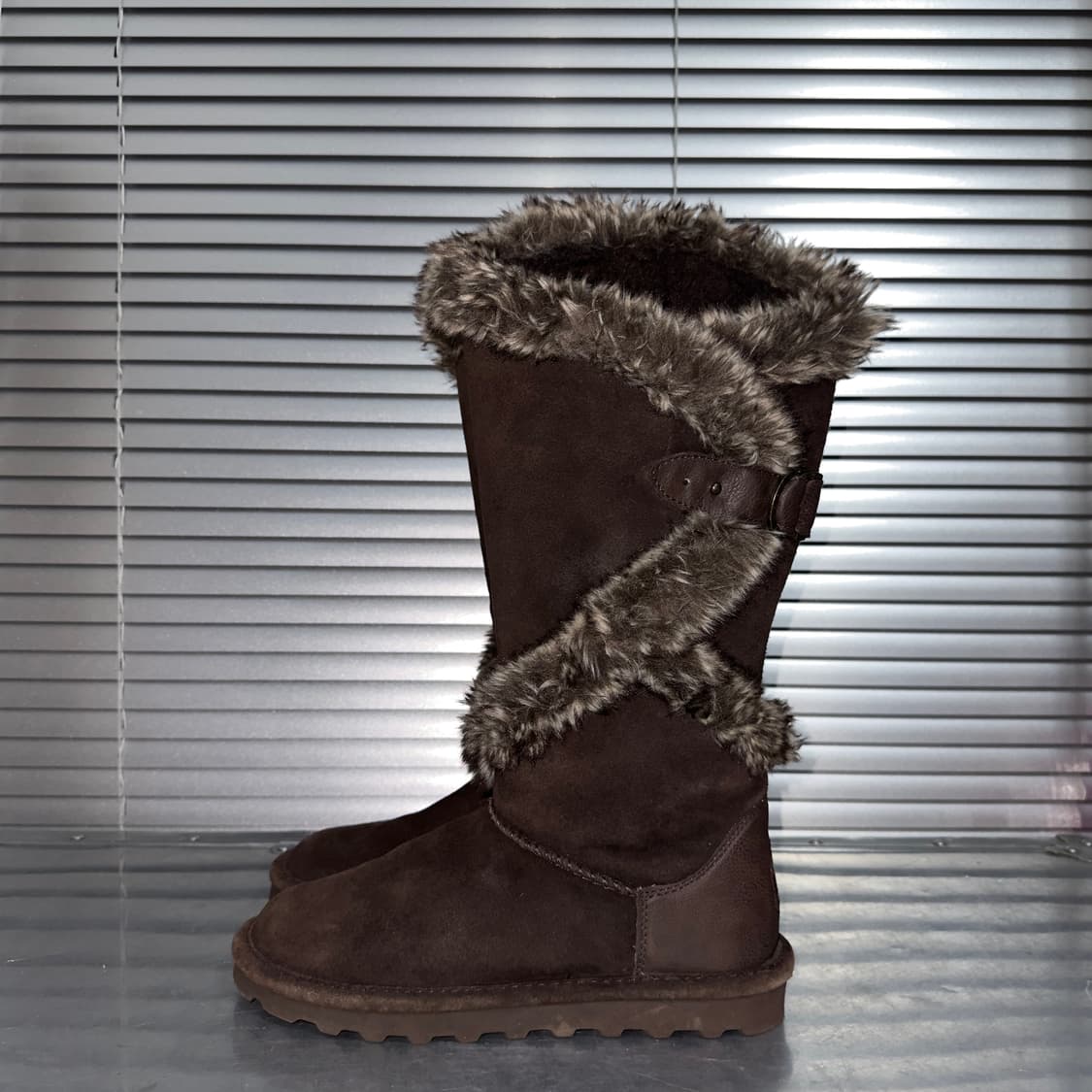 00s BEARPAW 스웨이드 핀터레스트 퍼 트림 어그 부츠 상품이미지2