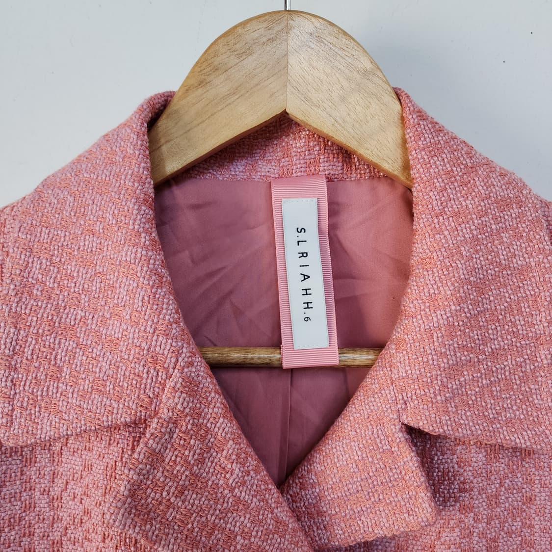 에셀리아 트위드 핑크 자켓 상품이미지2