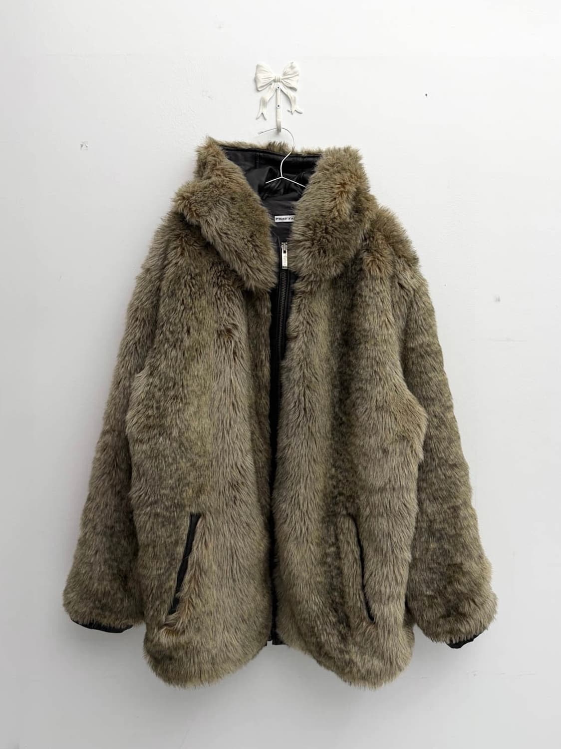 리버시블 브라운 퍼 레더 후드집업 상품이미지7