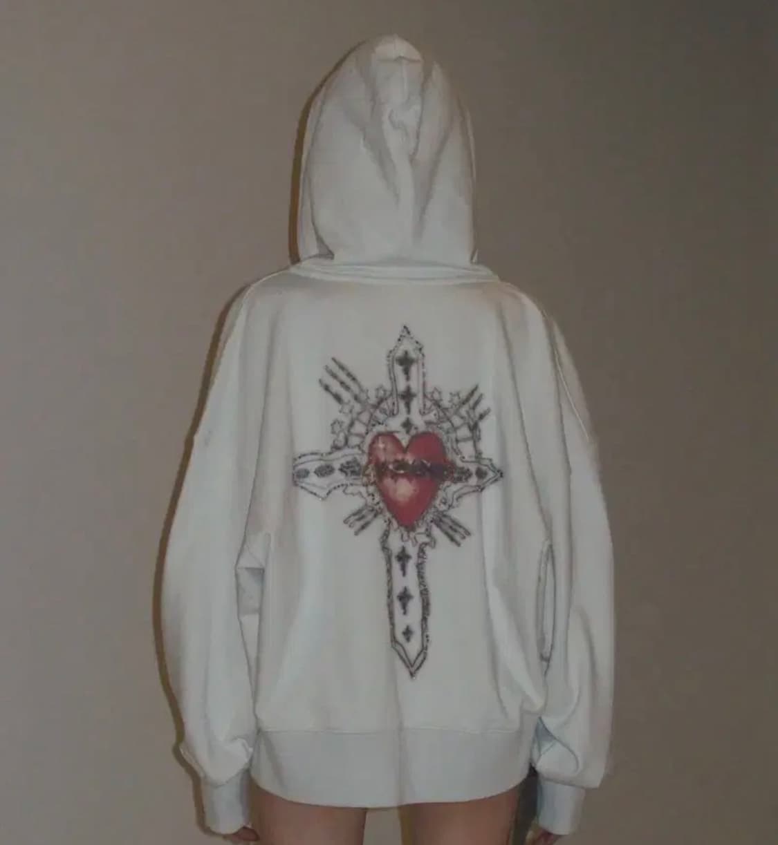 스컬프터 세인트 비즈 후드집업 더티화이트 상품이미지1