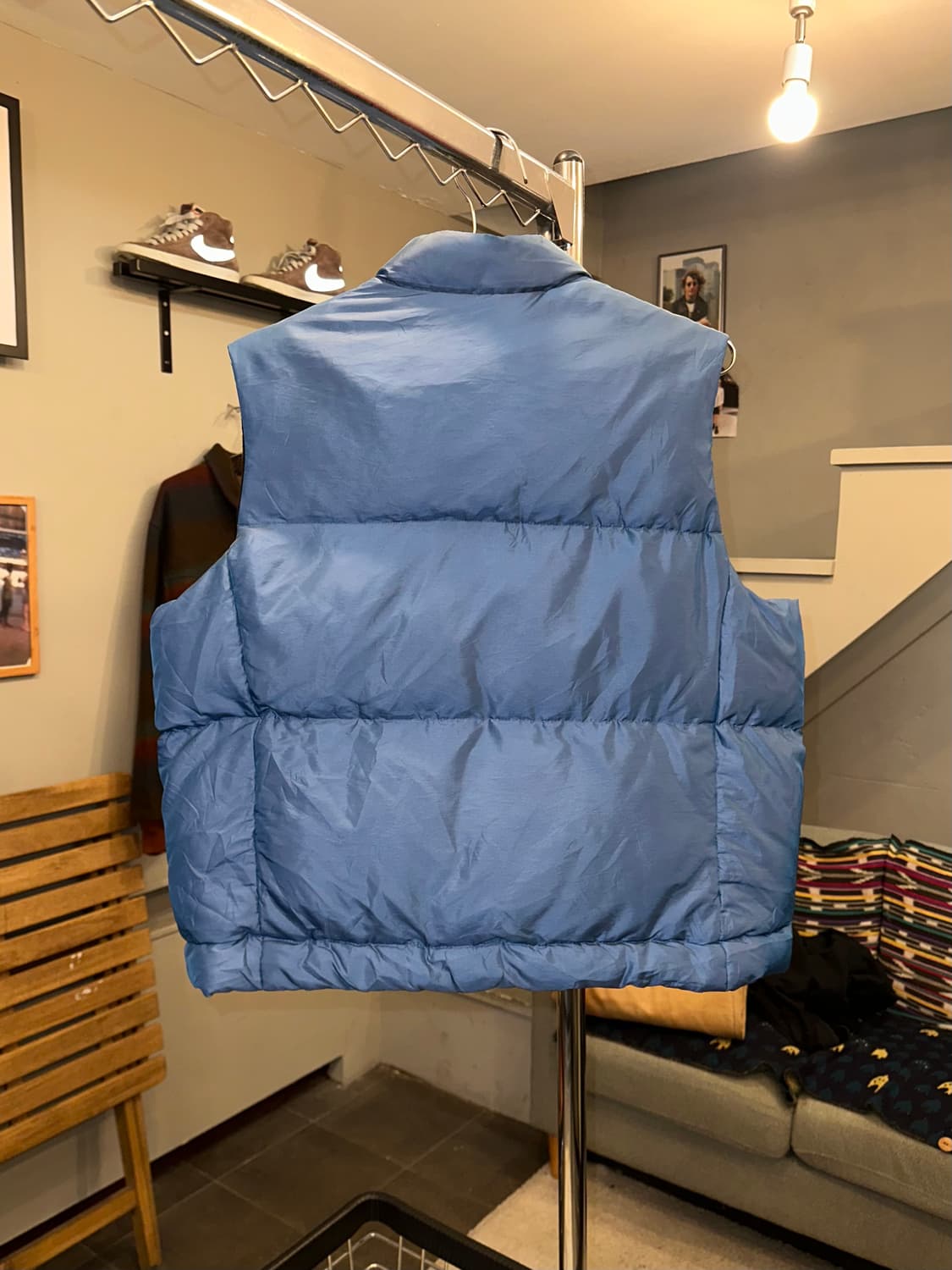 90‘s Gap blue/lining fleece padded vest 상품이미지7