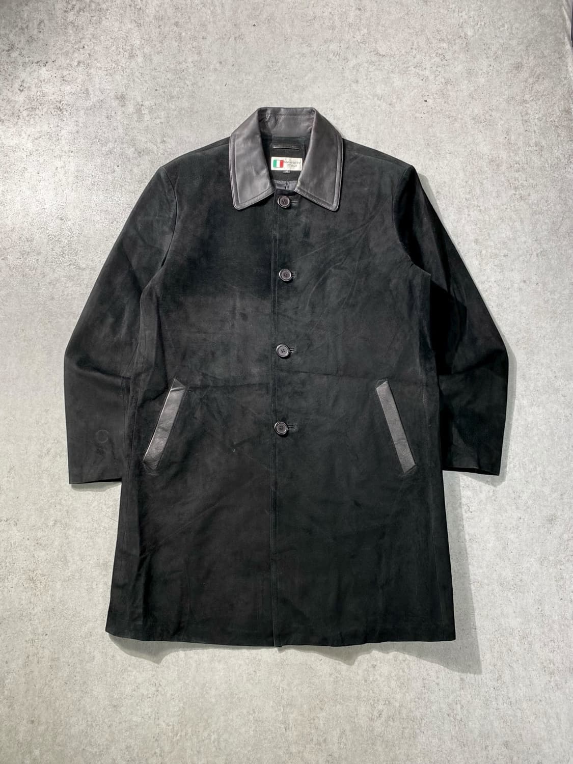 [M] Material By Italy 리얼 스웨이드 레더 코트 상품이미지1
