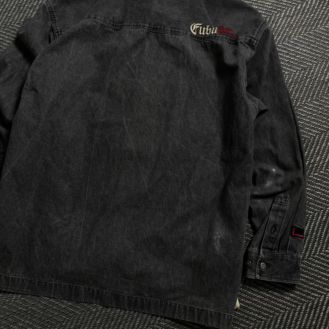 00s 후부 올드스쿨 박시핏 데님 캔버스 셔츠o 4521 상품이미지6