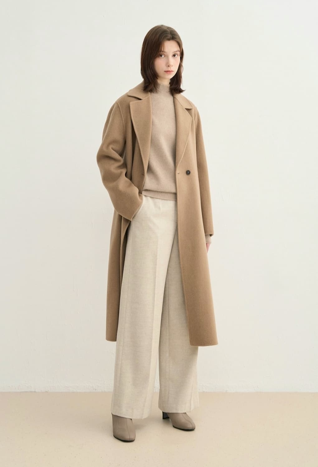 한섬 SJSJ 롱 코트 캐시미어 울 핸드메이드 롱코트 SJ 에스제이 상품이미지5