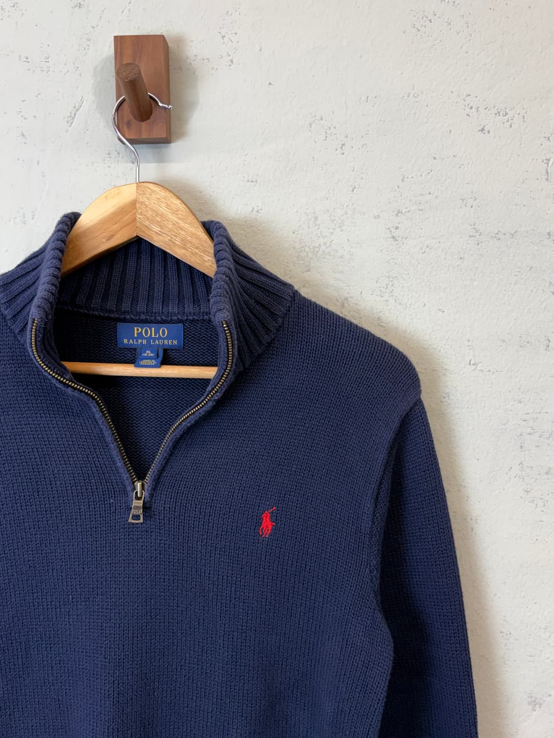 폴로랄프로렌 코튼 반집업 니트 네이비 상품이미지2