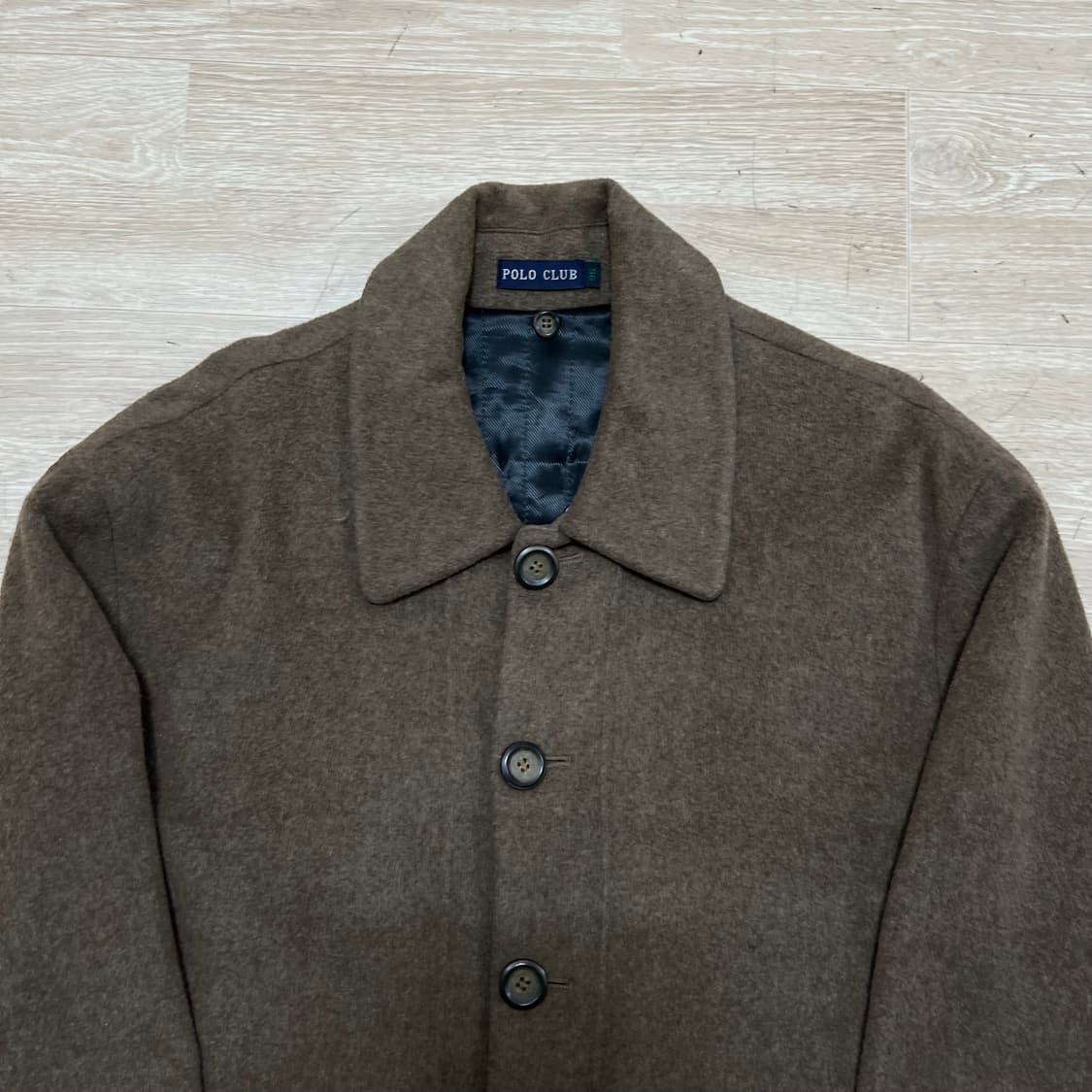 폴로 클럽 모직 자수로고 싱글 매킨토시 맥코트 [브라운] FREE 상품이미지2