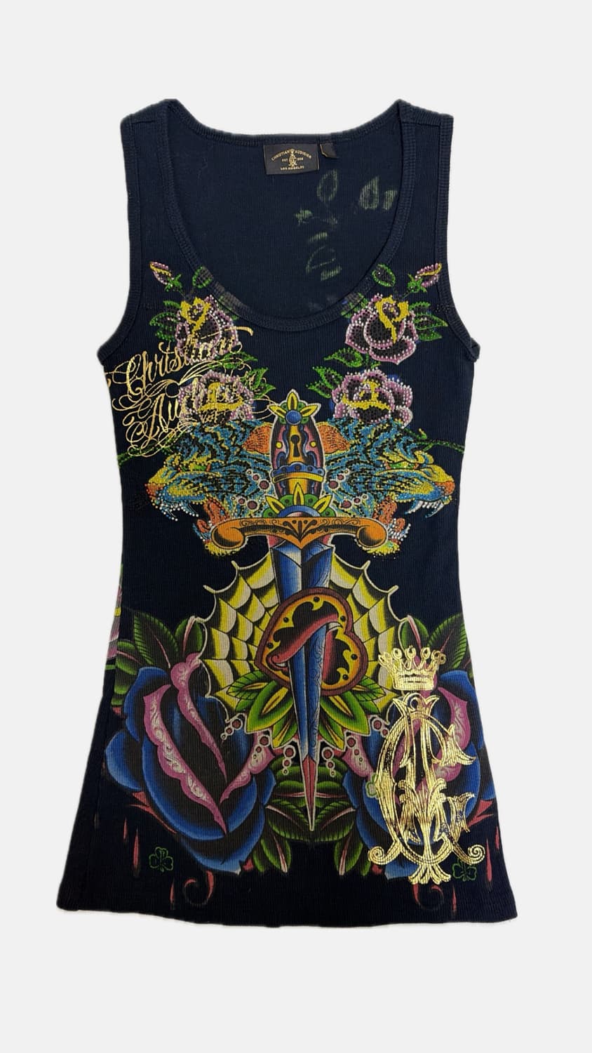 christian audigier 크리스찬 오디저  대대장 딱붙 큐빅나시 상품이미지1
