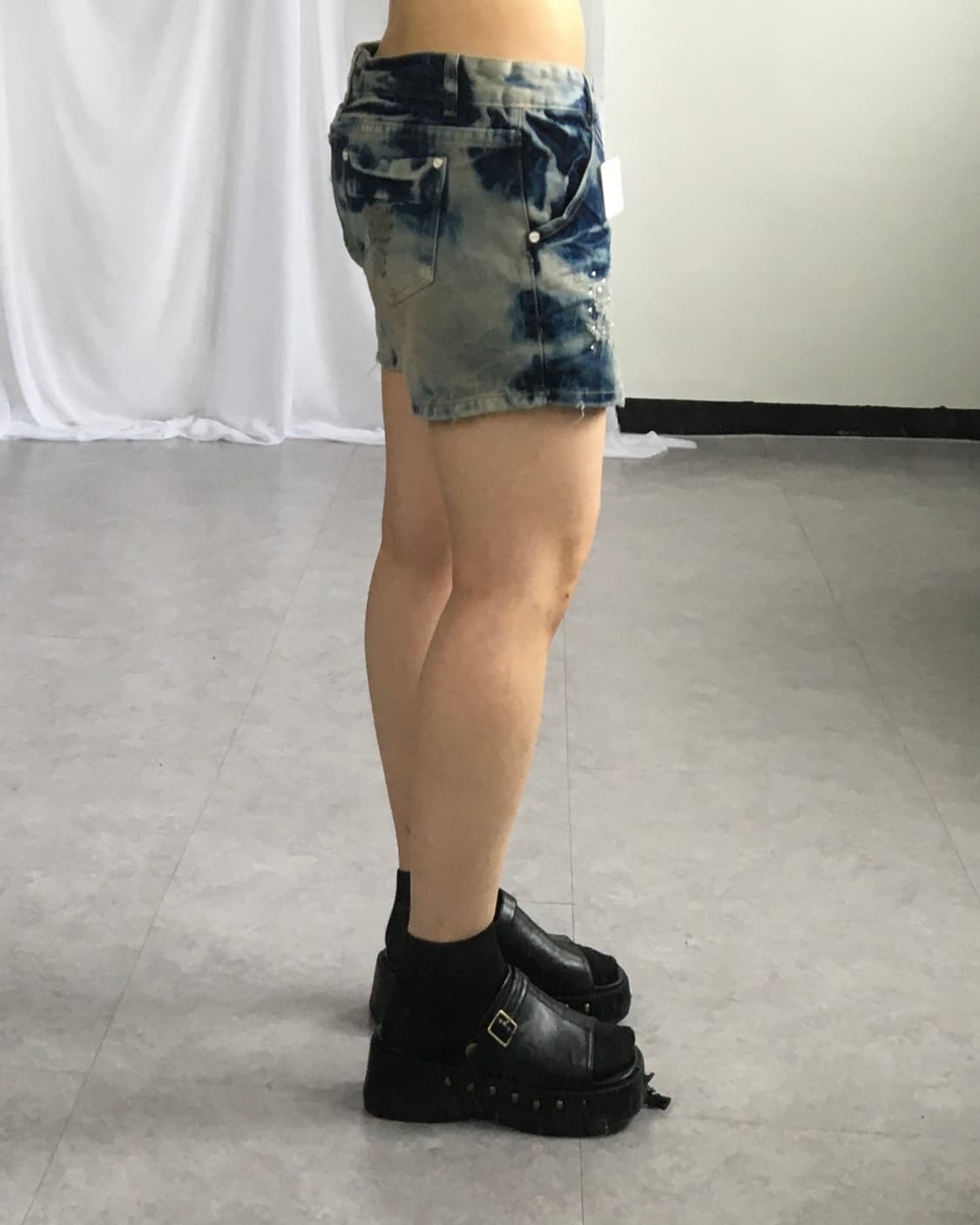 Cubic point washing denim short skirt 상품이미지6