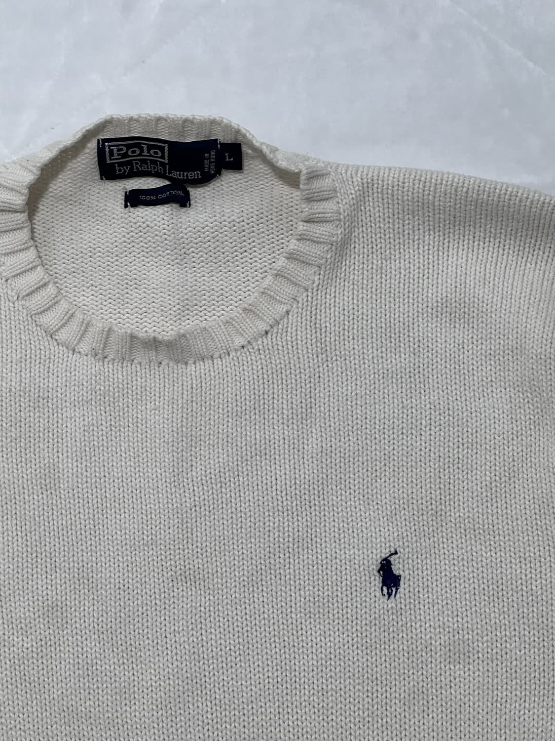 폴로 랄프로렌 포니 자수 아이보리 니트 L 상품이미지2