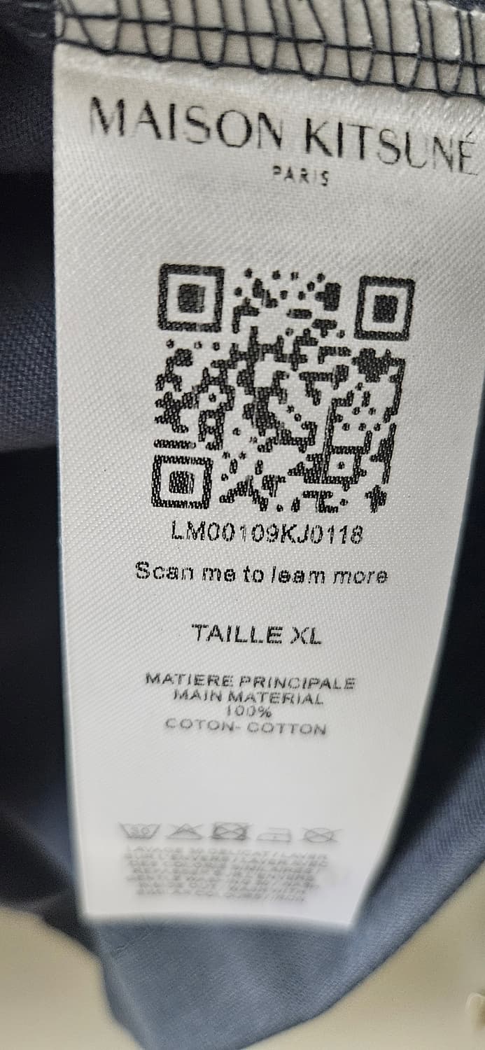 메종키츠네 폭스헤드 롱슬리브 네이비 XL 상품이미지3