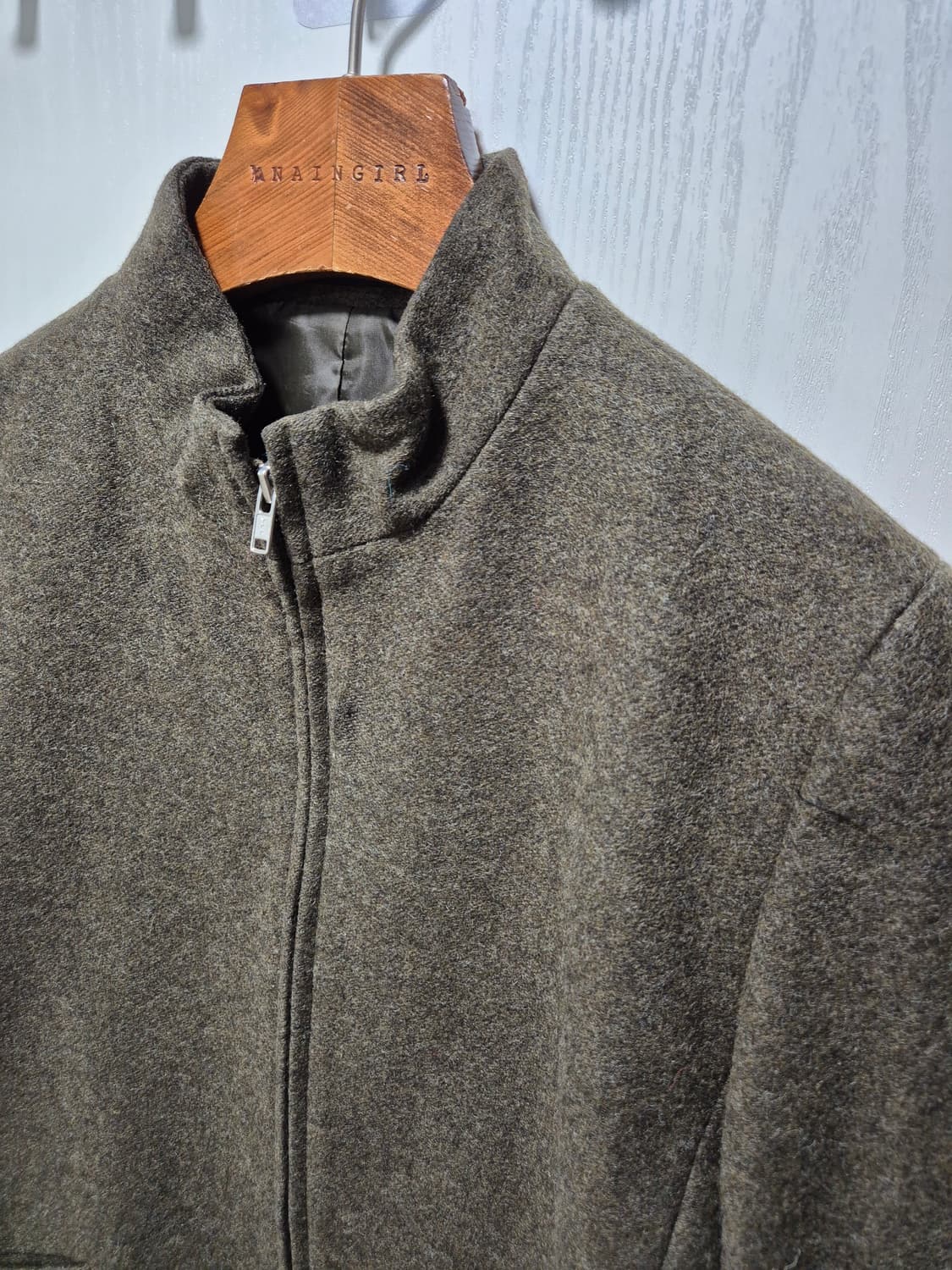 (세일)JPN 빈티지 울 혼방 집업 자켓 카키 상품이미지3