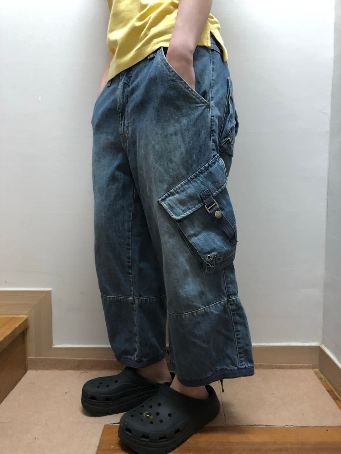 빈티지 게스 데님 카고 버뮤다 팬츠 상품이미지3