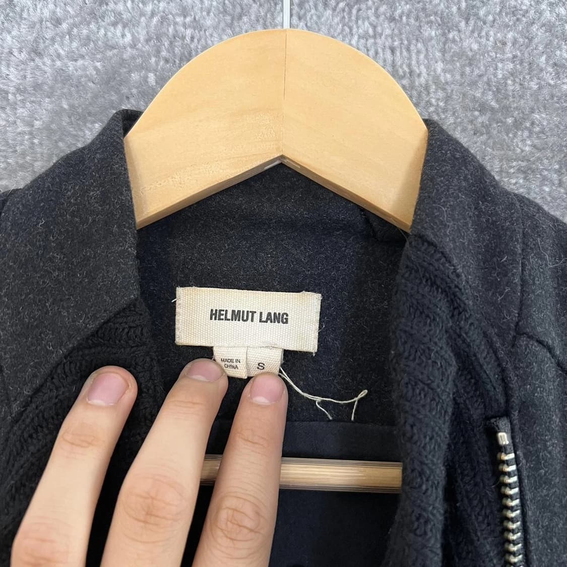 헬무트 랭 울 혼방 니트 패널 바이커 재킷 상품이미지3