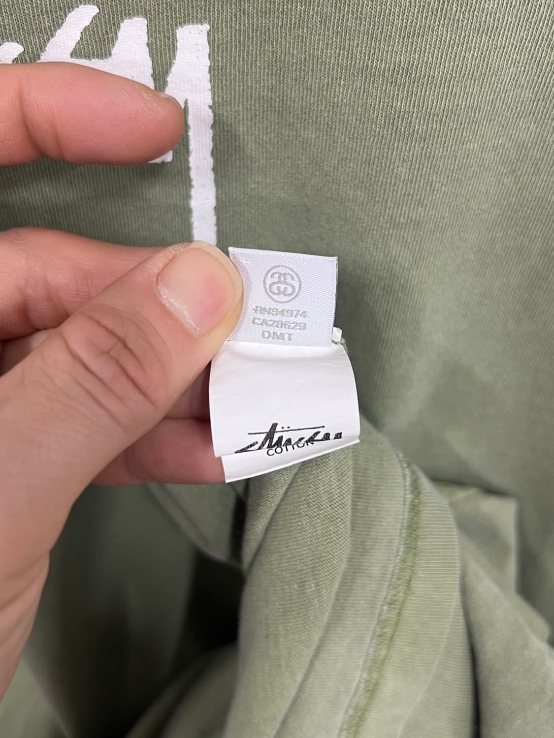 스투시 베이직 로고 카키 반팔 티셔츠 상품이미지7