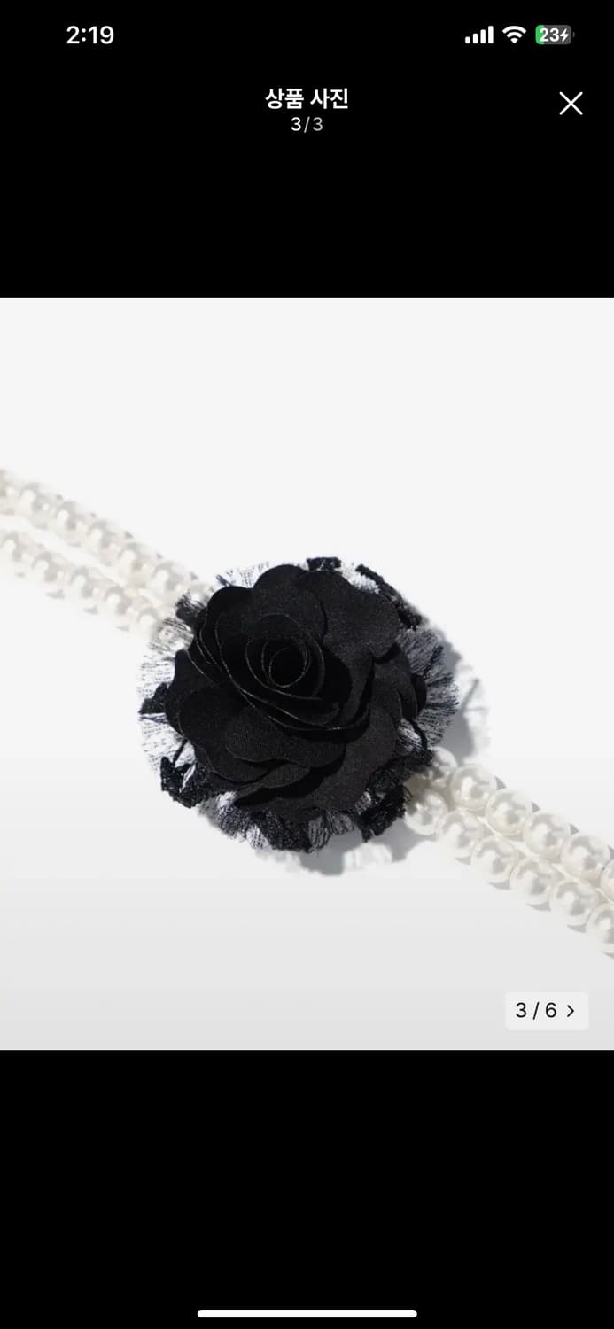 유희 초커) flower pearl chocker black 상품이미지3