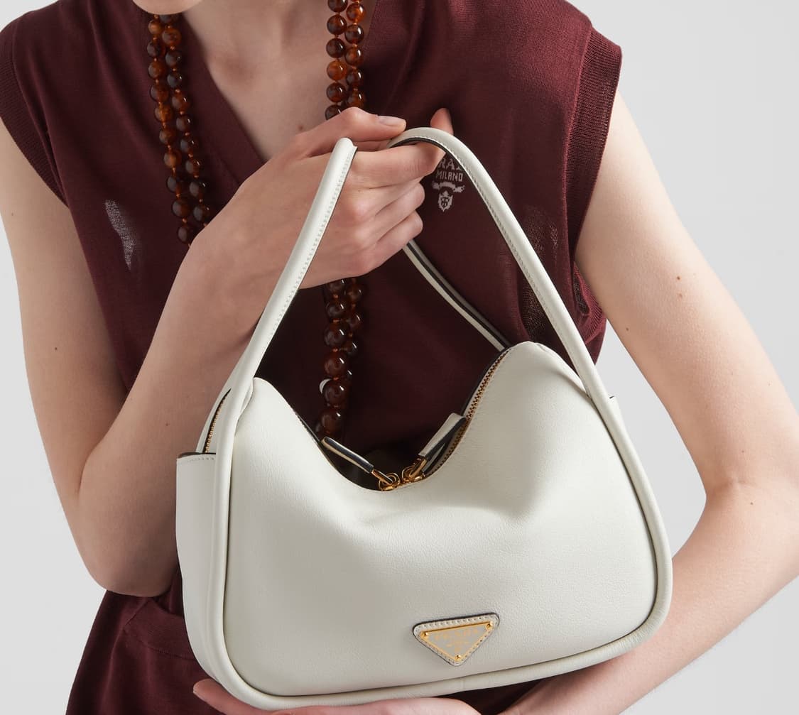 [민트급,당일배송] 프라다 달링 레더 핸드백 화이트 풀구성품 상품이미지1