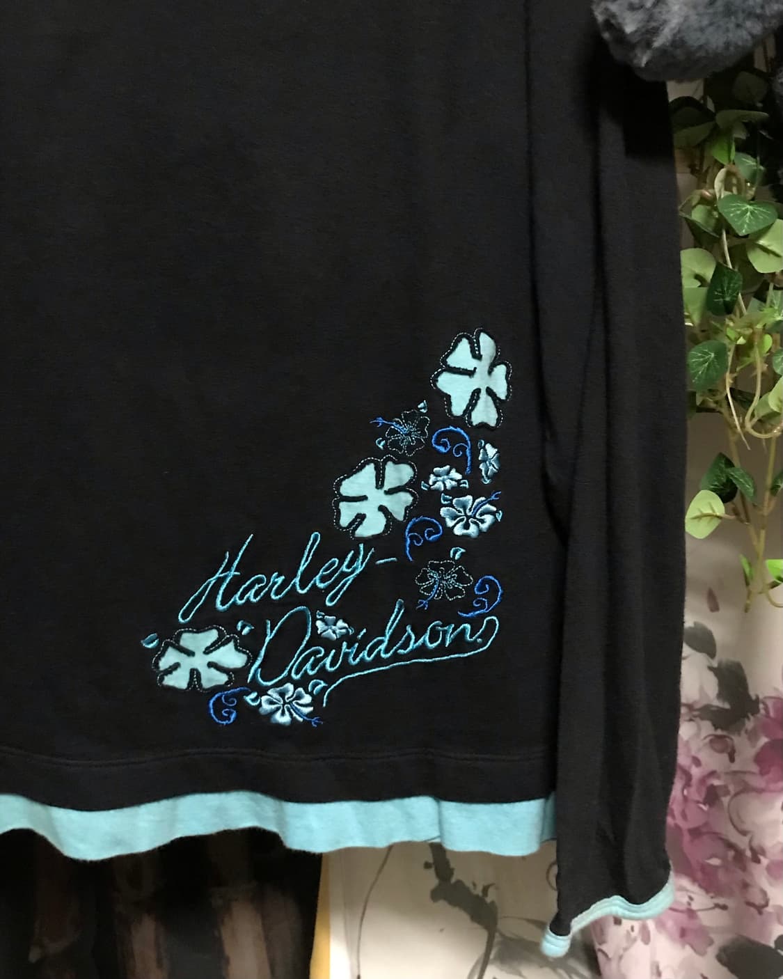 할리데이비슨 민트 자수 레이어링 롱 슬리브 상품이미지3