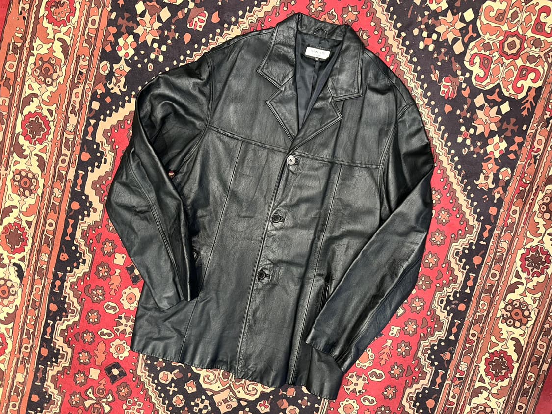 ( L-XL ) 가죽코트 가죽카코트 레더자켓 아메카지 워크웨어  상품이미지1