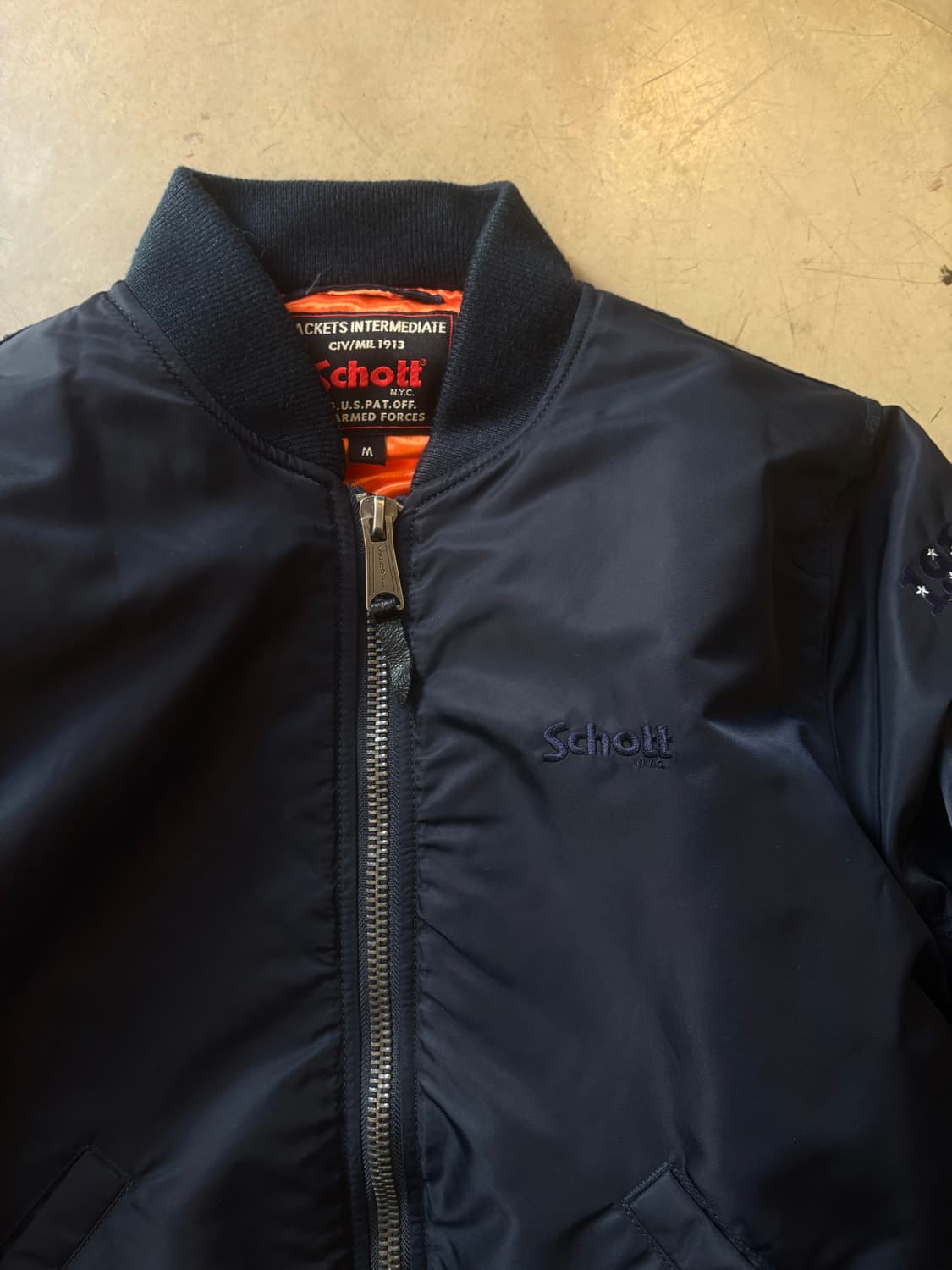 쇼트 성조기 자수 봄버 자켓 상품이미지2