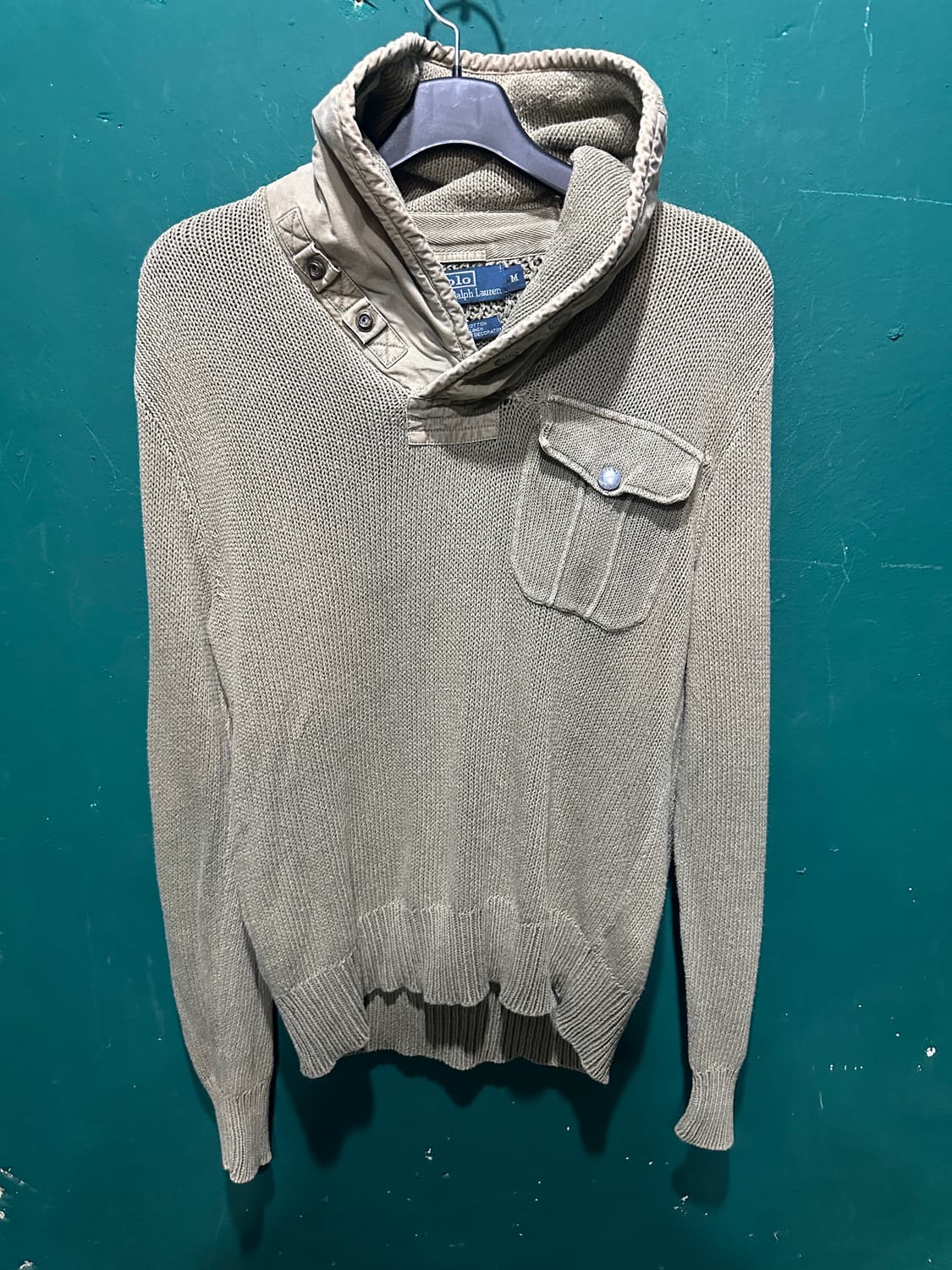 폴로 밀리터리 숄카라 니트M 상품이미지1